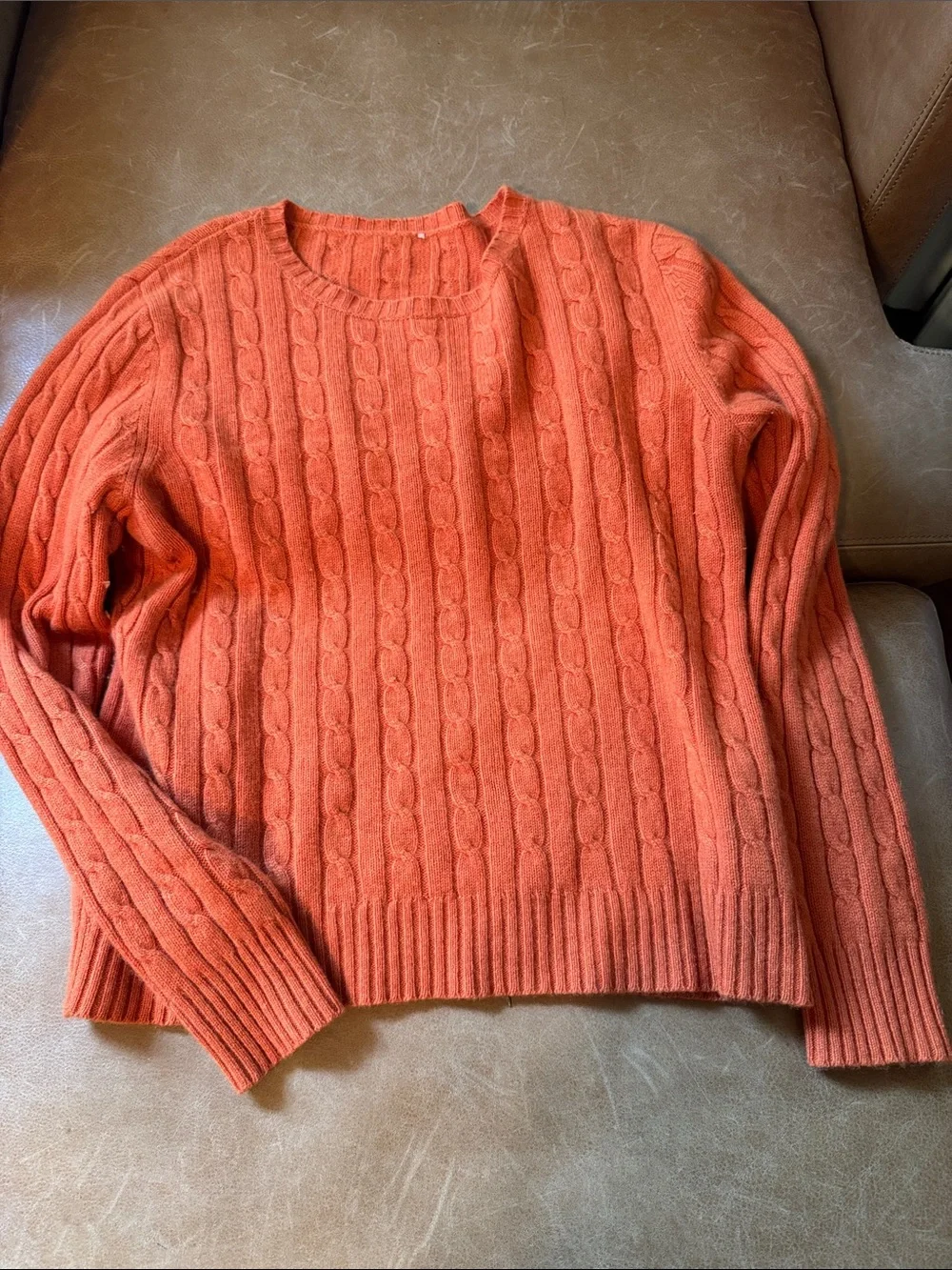 J. Crew Orange Cable-Knit Sweater